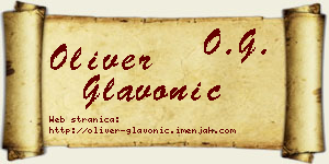 Oliver Glavonić vizit kartica